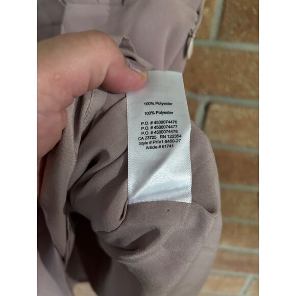 Babaton Aritzia Phoenix Matte Satin Shawl Collar V-Neck Sheath Dress S Blush - Picture 5 of 11